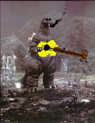 Godzilla funny satire guitar shades